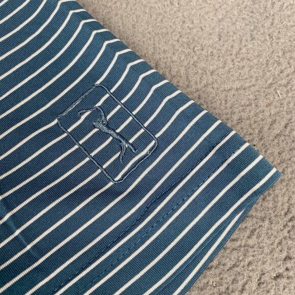 PGA TOUR Striped Polo Shirt Men’s Size Small Real Teal,Golf,Sun Protection - Picture 12 of 12